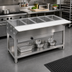Thumbnail image #2 for Klinger's Trading WB5H Gas 5-Well Open Well Steam Table with Open Shelf Base and 8-Inch Serving Board