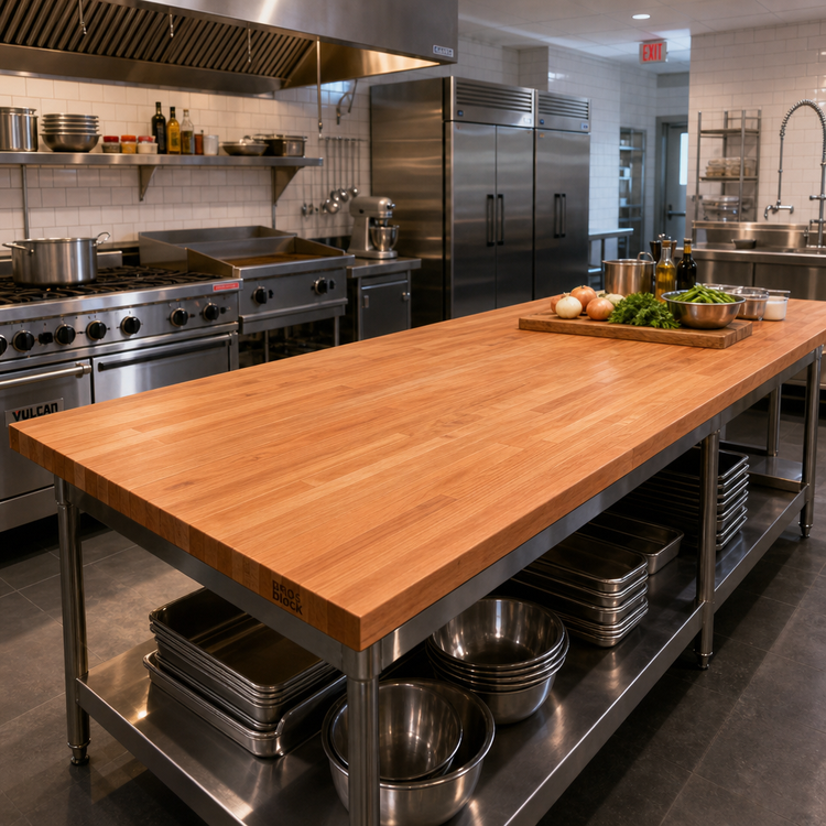 Product image #2 for John Boos Boos Block Kitchen Countertop, 120 Inch x 30 Inch, Blended Edge Grain American Cherry Wood