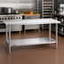 Thumbnail image #2 for Duke Manufacturing 60 x 36 Inch Stainless Steel Work Table with Undershelf, 36-Inch High, No Backsplash