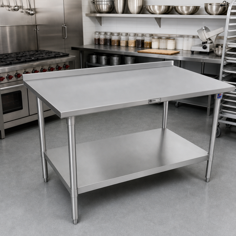 Product image #2 for John Boos Stallion 72-Inch x 30-Inch 14-Gauge Stainless Steel Work Table with 1-1/2-Inch Rear Up-Turn and Undershelf