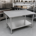 Thumbnail image #2 for John Boos Stallion 72-Inch x 30-Inch 14-Gauge Stainless Steel Work Table with 1-1/2-Inch Rear Up-Turn and Undershelf