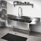 Thumbnail image #2 for John Boos Pro-Bowl 3PB1618-2D18 3-Compartment Stainless Steel Sink, Dual 18-Inch Drainboards, 12-Inch Deep Bowls, 87-1/4-Inch Wide