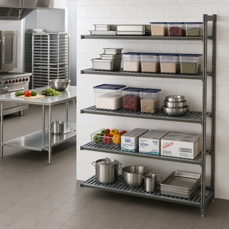 Product image #2 for Cambro Camshelving Basics Plus 5-Tier Vented Polymer Add-On Shelving Unit, 18 x 60 x 72 Inches, Brushed Graphite