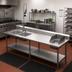 Thumbnail image #2 for BK Resources 96 Inch x 30 Inch Commercial Sink Table with Prep Sink, Hand Sink, and Pre-Rinse Assembly