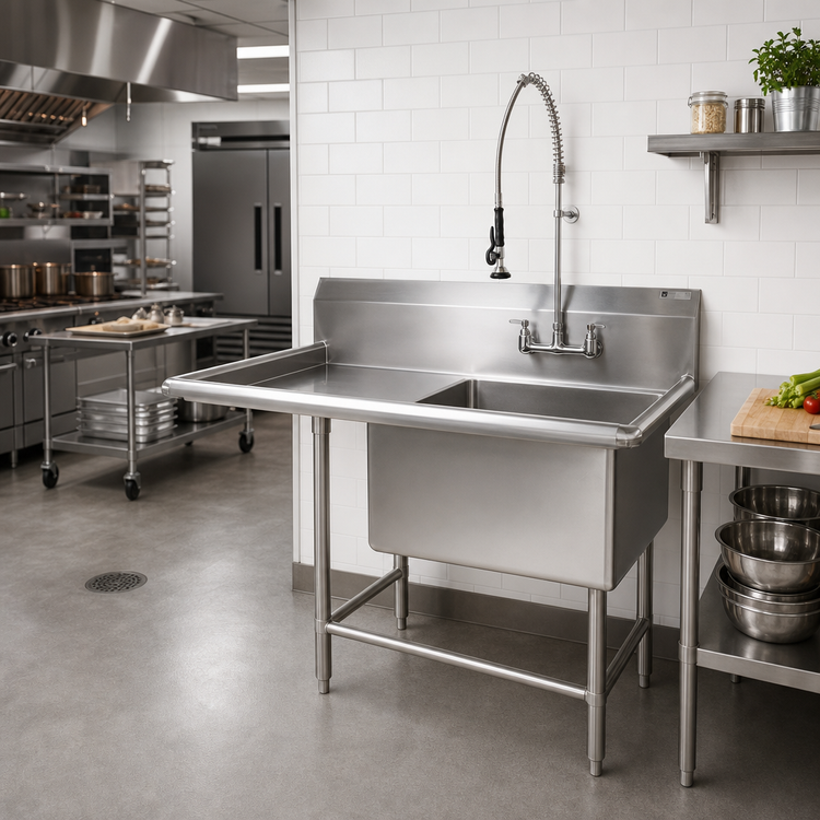 Product image #2 for John Boos Pro-Bowl 1-Compartment Stainless Steel Sink with Left Drainboard, 16 Gauge, 70-3/16 Inch Wide