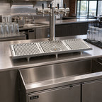 Thumbnail image #2 for Perlick Corporation C18750-51-GRC 51-Inch Surface-Mount Stainless Steel Drainer with Glass Rinser and Removable Glass Rack