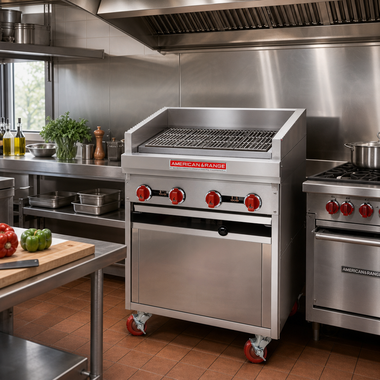 Product image #2 for American Range ADJF-48 48-Inch Floor Model Adjustable Gas Charbroiler with Cabinet Base, 8 Burners