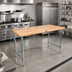 Thumbnail image #2 for John Boos SNB15 Wood Top Work Table, 60 x 36 x 35-1/4 Inches, 1-3/4-Inch Edge Grain Northern Hard Rock Maple Top, Stainless Steel Base