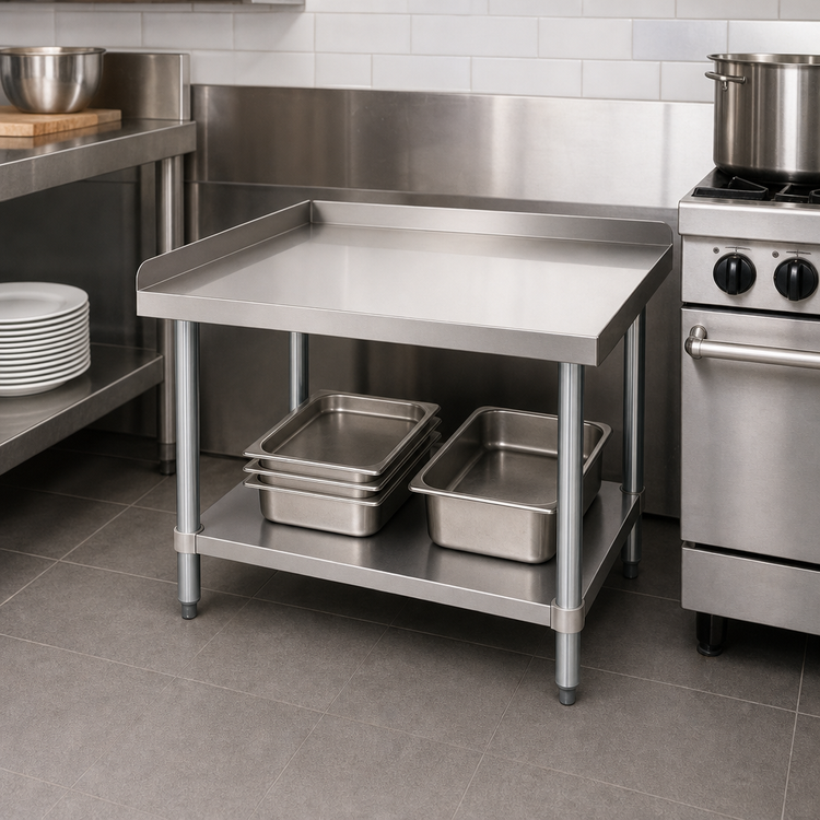 Product image #2 for Commercial Stainless Steel Equipment Stand with Undershelf, 12 Inch Wide x 30 Inch Deep x 24 Inch High