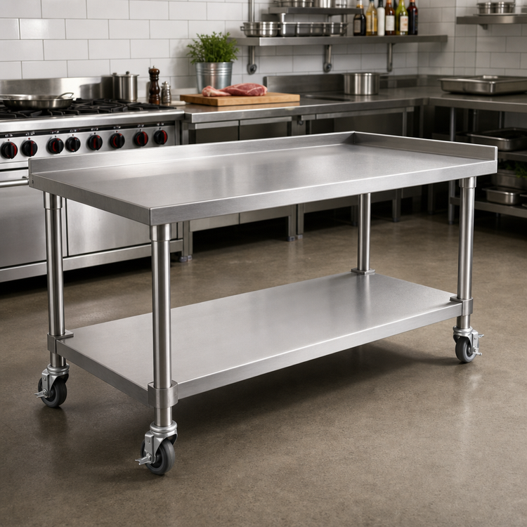 Product image #2 for Steakhouse 60-Inch Stainless Steel Equipment Stand with Undershelf and Legs