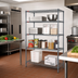 Thumbnail image #2 for Eagle Valu-Master 4-Tier Stationary Wire Shelving Starter Unit, 42 x 24 x 63 Inches, Pewter Gray Epoxy