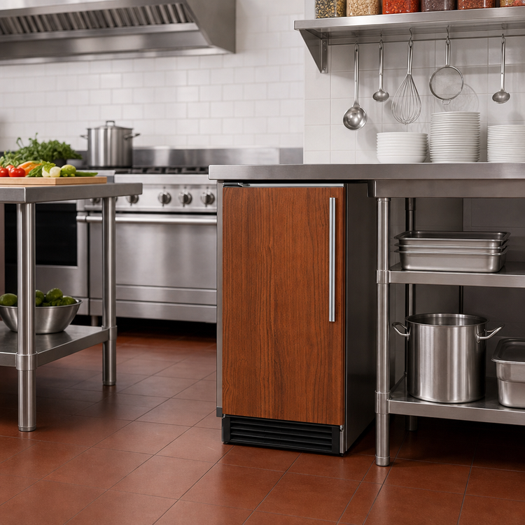 Product image #2 for Summit Commercial ADA 15-Inch Built-In/Freestanding Air-Cooled Cube Ice Maker with 50 lb/Day Production, 25 lb Bin and Internal Pump