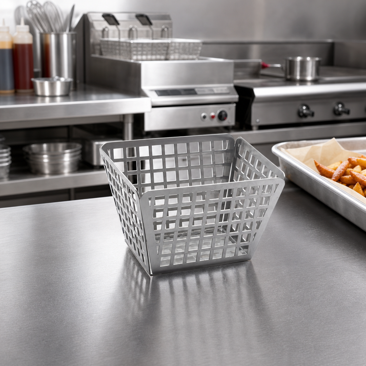 Product image #3 for 5-Inch Rectangular Nestable Laser-Cut Stainless Steel Fry Basket