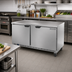 Thumbnail image #2 for Beverage Air 60-Inch Two-Section Worktop Freezer, 14.39 Cu. Ft., Flat Top, Solid Doors, Rear-Mounted Self-Contained R290 Refrigeration
