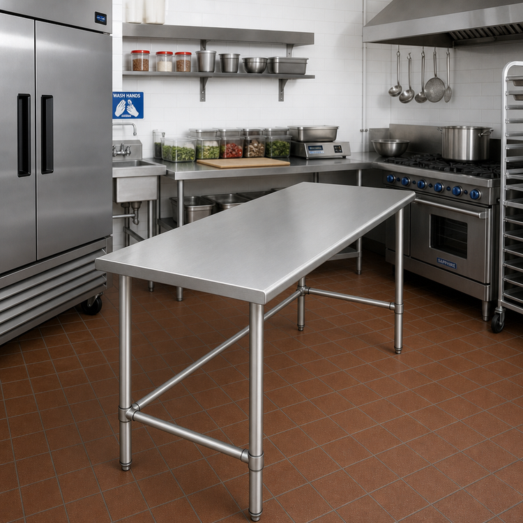 Product image #2 for Sapphire Manufacturing 60-Inch x 18-Inch Stainless Steel Work Table with 18-Gauge Reinforced Top