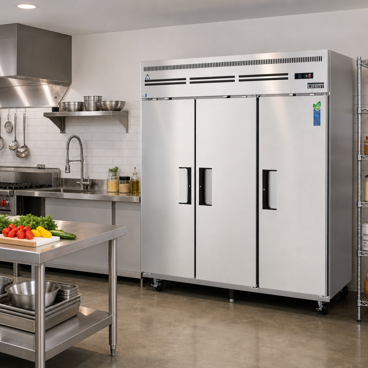 Product image #2 for Everest ESR3 Three-Section Reach-In Refrigerator, 71 Cu. Ft., Top-Mounted Self-Contained R290, 115V