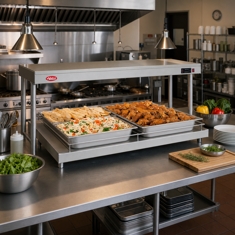 Product image #2 for Hatco Glo-Ray 60-Inch Freestanding Heated Shelf, 21-1/2-Inch Deep, Stainless Steel Top