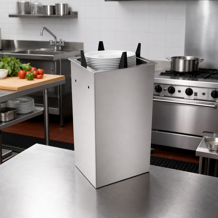 Product image #2 for Atlas Metal Drop-In Unheated Oval Platter Dispenser, Open Frame, Stainless Steel