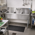 Thumbnail image #2 for BK Resources Budget 3-Compartment Stainless Steel Sink with 8-Inch Backsplash, 57 x 21-1/2 x 41 Inches