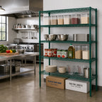 Thumbnail image #2 for Quantum WR74-3072P-5 Stationary Wire Shelving Starter Unit, 72"W x 30"D x 74"H, 5 Shelves, Green Epoxy Finish