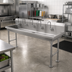 Thumbnail image #2 for John Boos Freestanding Multi-Station Hand Wash Sink, 100 Inches Wide, 5 Faucet Holes, Stainless Steel