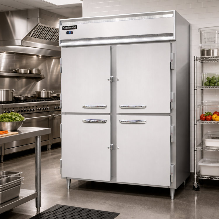 Product image #2 for Continental Refrigerator Designer Line D2FESNSAHD Wide Two-Section Reach-in Freezer with Half-Height Doors