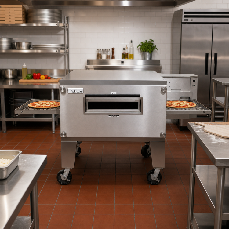 Product image #2 for Lincoln Impinger 3200 Series FastBake Single-Deck Electric Conveyor Pizza Oven Package, 40-Inch Chamber, 240V