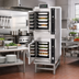 Thumbnail image #2 for Groen HyperSteam 2-Compartment Pressureless Gas Convection Steamer with Stand, 10-Pan Capacity