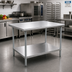 Thumbnail image #2 for Advance Tabco AG-300 30 Inch x 30 Inch Square Flat Top Stainless Steel Work Table with Adjustable Undershelf and Galvanized Base