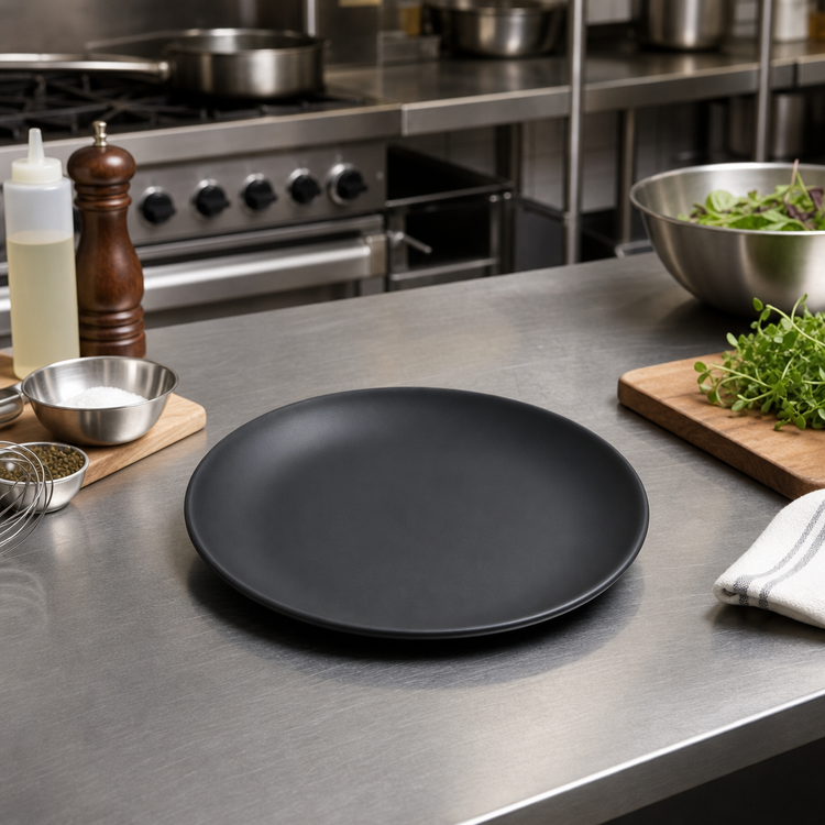 Product image #2 for Ridge 9-Inch Free Form Melamine Salad Plate, Slate, Matte Finish
