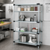Thumbnail image #2 for Quantum Solid Shelving Starter Kit, 54 x 18 x 63 Inches, Galvanized Steel Shelves, Chrome Posts