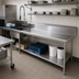 Thumbnail image #2 for John Boos Pro-Bowl Straight Clean Dishtable, 120-Inch x 30-Inch, 10-Inch Backsplash, Left-to-Right Operation