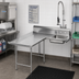 Thumbnail image #2 for Advance Tabco Left-Hand L-Shaped Dish Landing Soil Dishtable with Pre-Rinse Sink, 59 Inches Long, 304 Stainless Steel