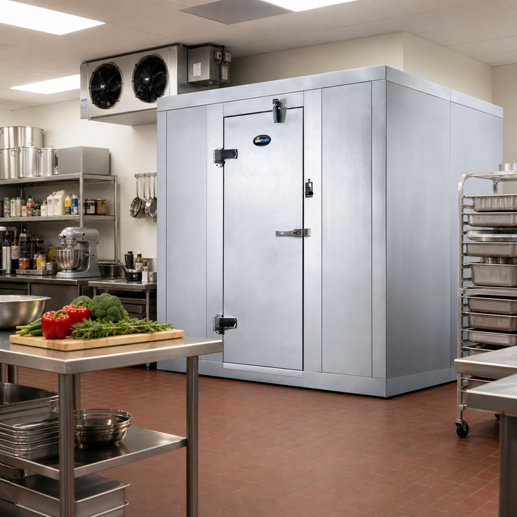 Product image #2 for AmeriKooler Quick Ship Indoor Floorless Walk-In Cooler, 8' x 10', Remote R-448A, 35°F