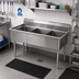 Thumbnail image #2 for Sapphire Manufacturing 47-Inch 3-Compartment Commercial Stainless Steel Sink with 14-Inch Deep Bowls and 9-3/4-Inch Backsplash