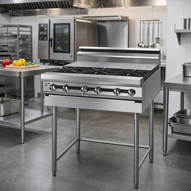 Product image #2 for Titan JMRH-3ST 36 Inch Modular Heavy Duty Gas Range with Open Burners and Hot Tops