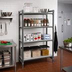 Thumbnail image #2 for Cambro Camshelving® Basics Plus CBA185484S4580 4-Tier Solid Add-On Polymer Shelving Unit, 18" D x 54" W x 84" H, Brushed Graphite
