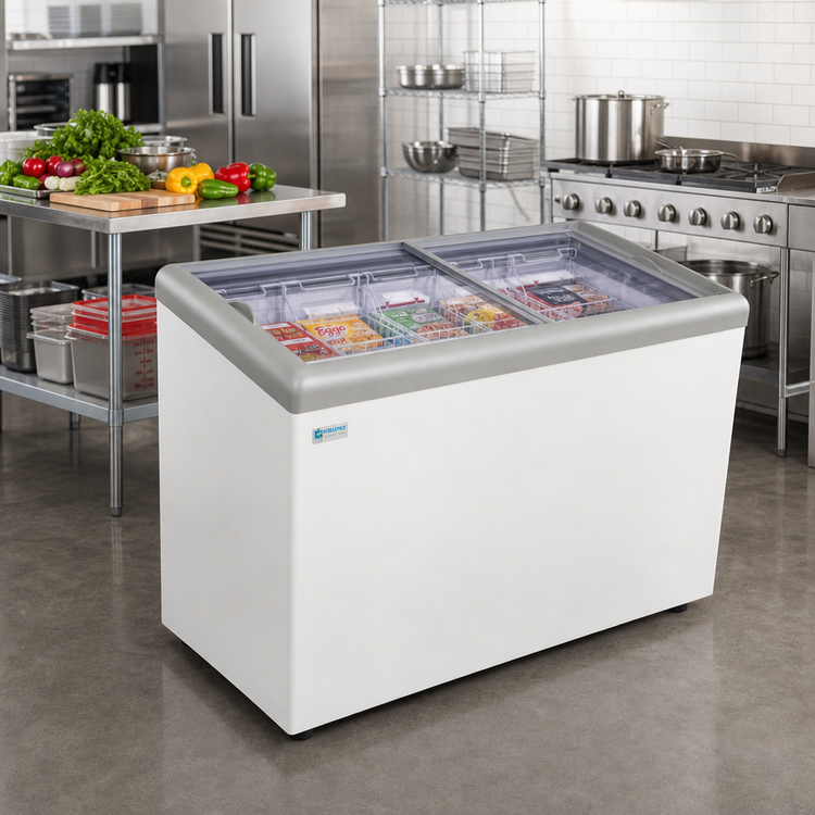 Product image #3 for Excellence Dual Temp Chest Refrigerator/Freezer with Sliding Glass Doors, 13.8 Cu. Ft.