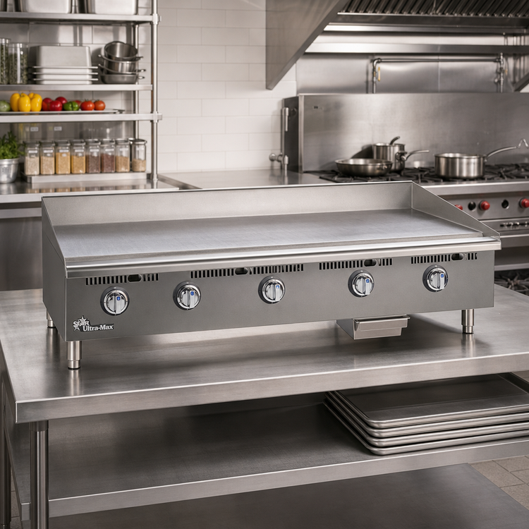 Product image #2 for Star Ultra-Max 72-Inch Countertop Gas Griddle, Mechanical Snap-Action Thermostat, Steel Plate