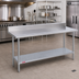 Thumbnail image #2 for Duke 108-Inch x 30-Inch Stainless Steel Work Table with 5-Inch Riser and Galvanized Undershelf