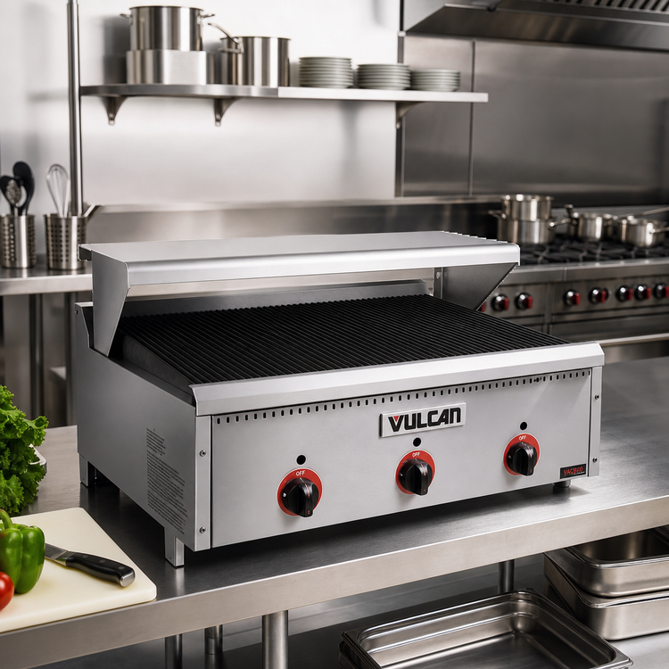 Product image #2 for Vulcan 60-Inch Stainless Steel Plate Rail for VACB60 Counter Model Gas Charbroiler