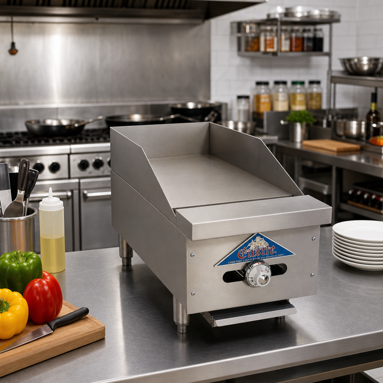 Product image #2 for Comstock-Castle FHP12-12T Countertop Gas Griddle with Thermostatic Control, 12-Inch x 21-Inch Smooth Steel Plate