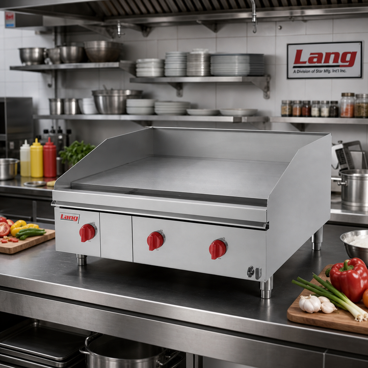 Product image #2 for Lang LG Series 48-Inch Gas Countertop Griddle with 1-Inch Smooth Steel Plate and Solid State Controls