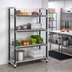 Thumbnail image #2 for Cambro Camshelving Elements XTRA 4-Tier Stationary Starter Polymer Shelving Unit, 72-Inch L x 21-Inch D x 72-Inch H, Vented and Solid, Speckled Gray