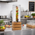 Thumbnail image #2 for Cal-Mil Bamboo 3 Gallon Square Acrylic Beverage Dispenser with Infusion Chamber and Bamboo Crate Stand