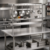 Thumbnail image #2 for Advance Tabco Adjustable Table-Mounted Stainless Steel Utensil Rack, 60 Inches Long, with 9 Plated Pot Hooks