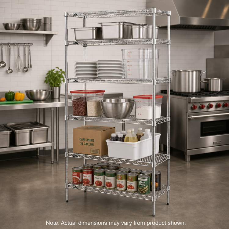 Product image #2 for Metro Super Erecta 36-Inch W x 21-Inch D x 74-Inch H Stationary Starter Wire Shelving Unit with 5 Shelves, Super Erecta Brite Finish