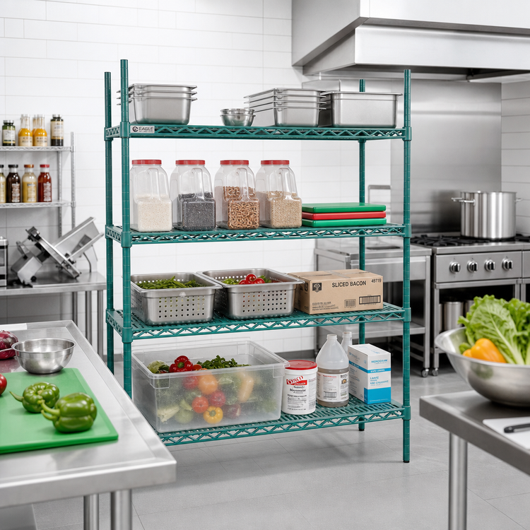 Product image #2 for Eagle Group QuadPlus 60 x 18 Inch Louvered Polymer Shelf Mat with MICROGARD Antimicrobial Protection
