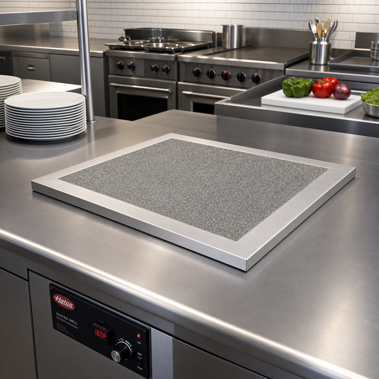 Product image #2 for Hatco 2-Pan Heated Well Cover with Swanstone Simulated Stone Inset, Bermuda Sand