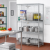 Thumbnail image #2 for Stationary Wire Security Cage with 2 Shelves, 30 x 24 x 63 Inches, Chrome Finish